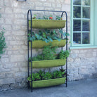 Vigoroot Balcony Garden with many different types of plants inside next to a brick wall