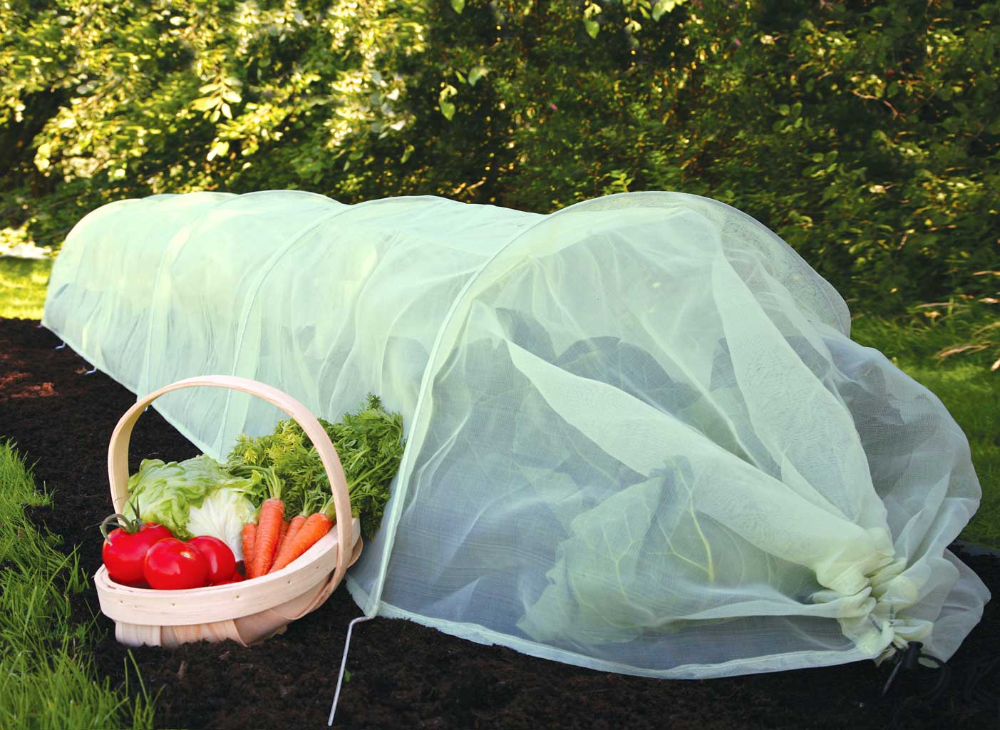 Haxnicks- Giant Easy Micromesh Tunnel - in use close up with vegetables